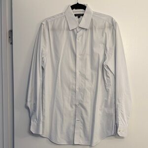 Men's White and blue Dress Shirt